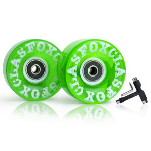 CLAS FOX 78A Indoor or Outdoor 65x35mm Quad Roller Skate Wheels with ABEC-9 Bearings 8 Pcs (Emerald Green)