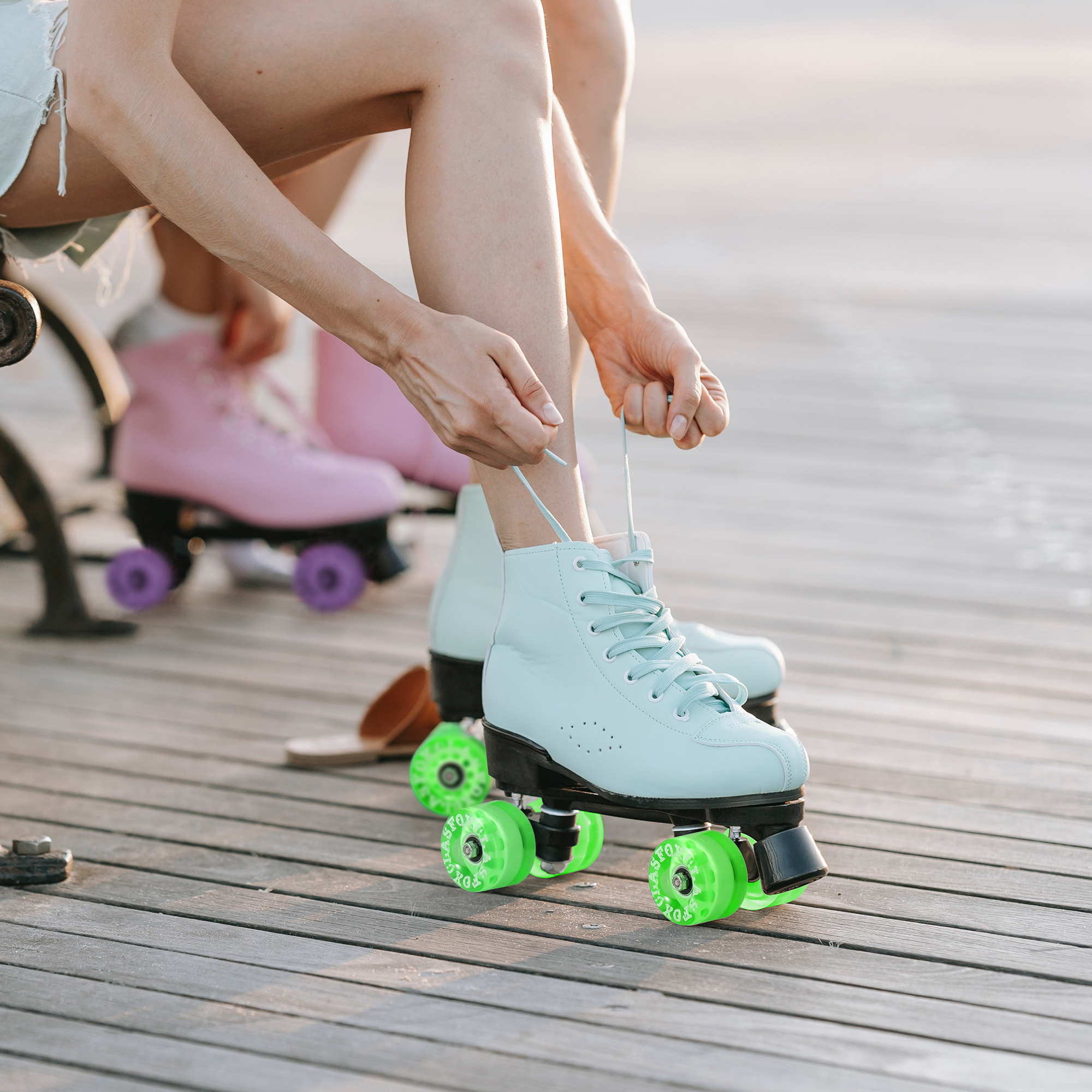 CLAS FOX 78A Indoor or Outdoor 65x35mm Quad Roller Skate Wheels with ABEC-9 Bearings 8 Pcs (Emerald Green) - Image 7