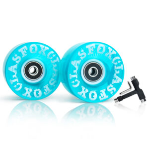 CLAS FOX 78A Indoor or Outdoor 65x35mm Quad Roller Skate Wheels with ABEC-9 Bearings 8 Pcs ( Blue）