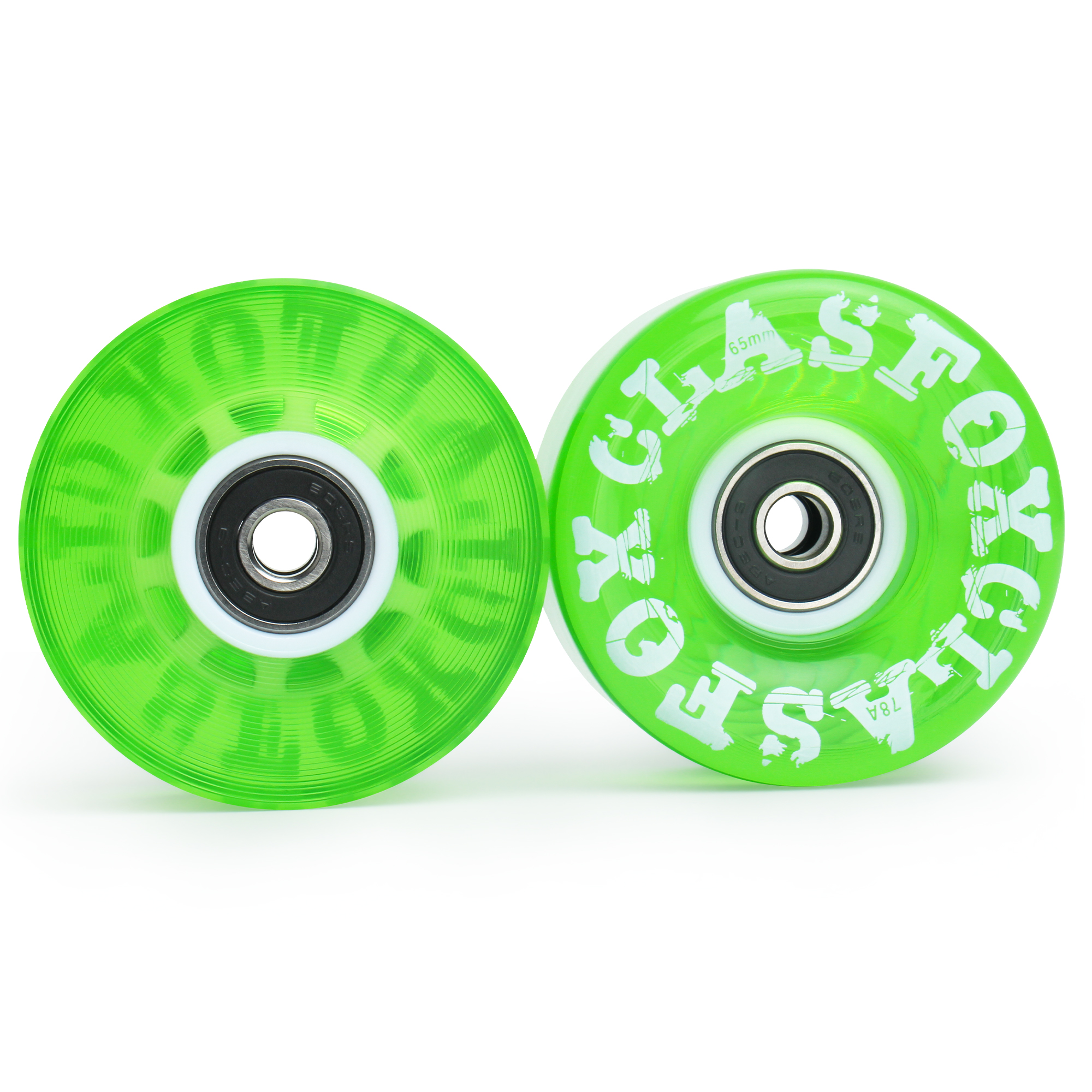 CLAS FOX 78A Indoor or Outdoor 65x35mm Quad Roller Skate Wheels with ABEC-9 Bearings 8 Pcs (Emerald Green) - Image 3