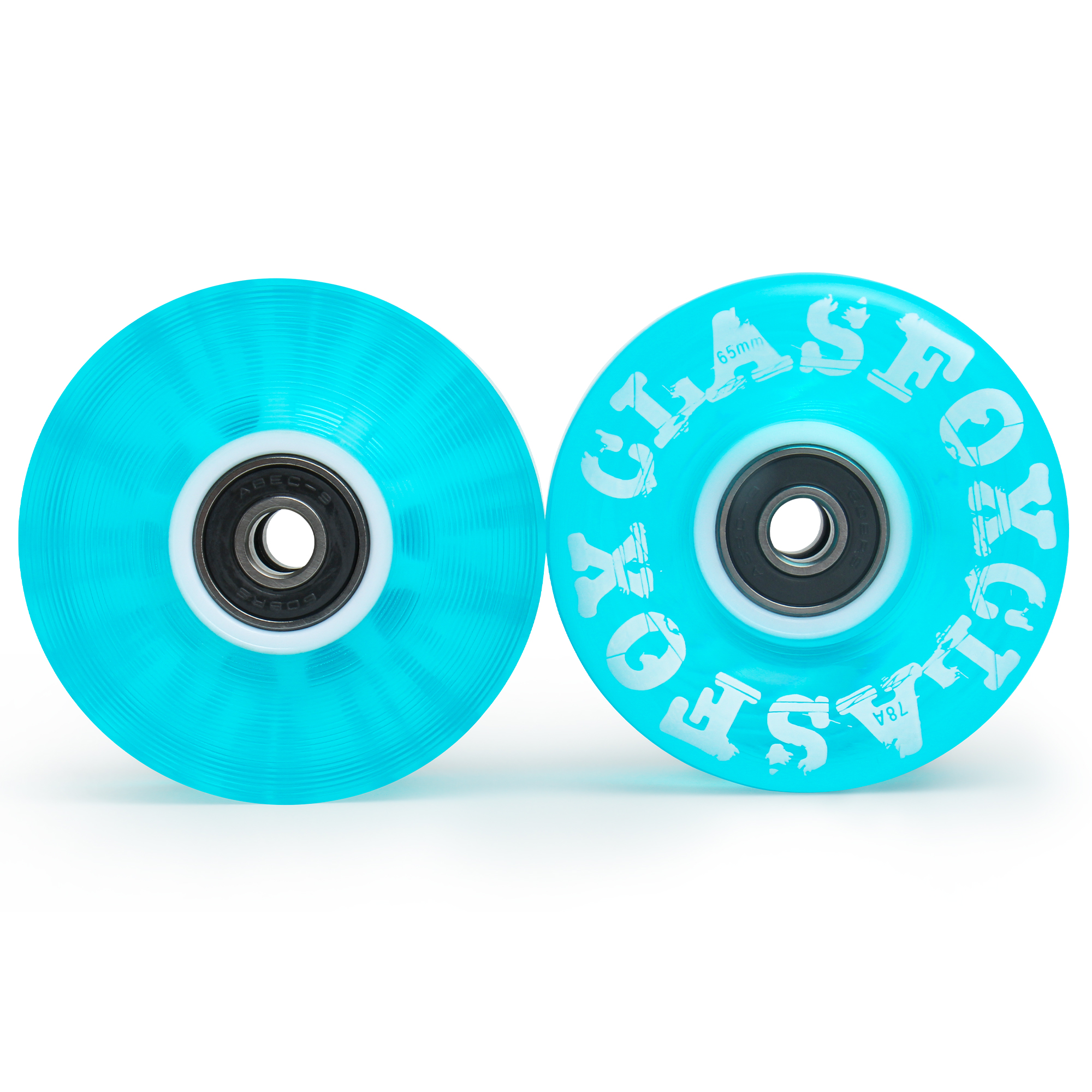 CLAS FOX 78A Indoor or Outdoor 65x35mm Quad Roller Skate Wheels with ABEC-9 Bearings 8 Pcs ( Blue) - Image 4