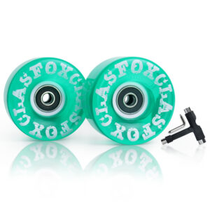CLAS FOX 78A Indoor or Outdoor 65x35mm Quad Roller Skate Wheels with ABEC-9 Bearings 8 Pcs ( Green）