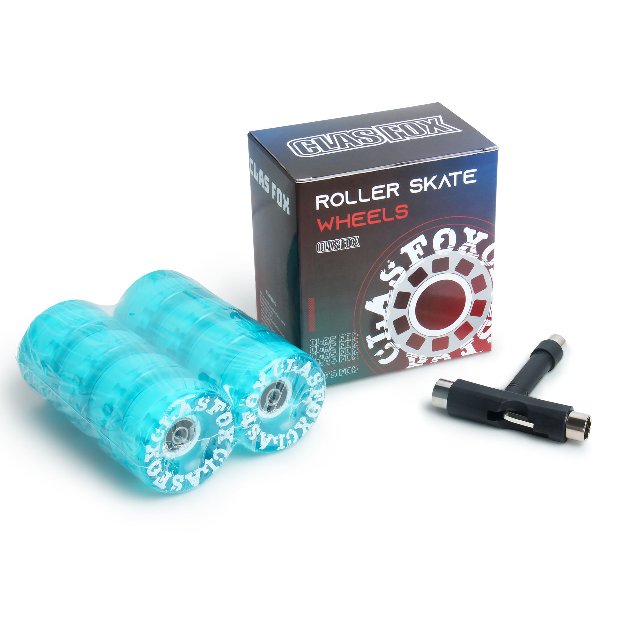 CLAS FOX 78A Indoor or Outdoor 65x35mm Quad Roller Skate Wheels with ABEC-9 Bearings 8 Pcs ( Blue) - Image 7