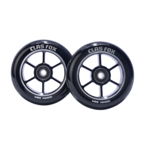 CLAS FOX 100mm One Pair Pro Stunt Scooter Wheels with ABEC-9 Bearings CNC Metal Core Graviti (2pcs) (Black PU Black Core)