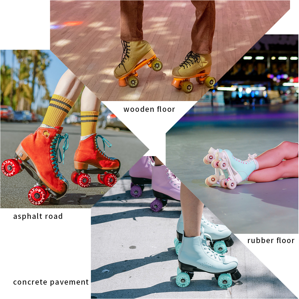 CLAS FOX 78A Indoor or Outdoor 65x35mm Quad Roller Skate Wheels with ABEC-9 Bearings 8 Pcs (Yellow) - Image 6