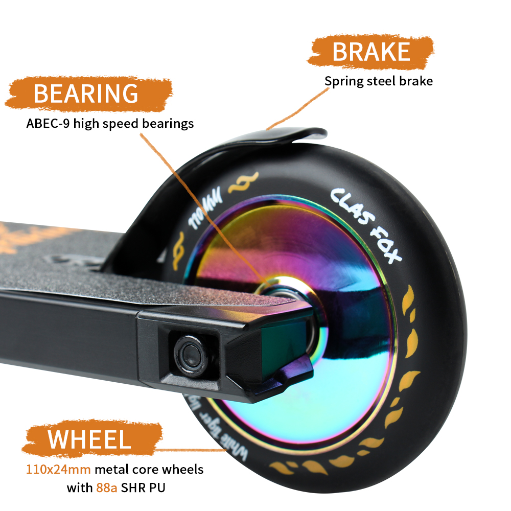 CLAS FOX Scooters Extreme Deck Package 4.7’’(W)*20.8’’(L) Pro Street Scooter Deck Package Mountain Scooter Deck Package (Rainbow) - Image 2