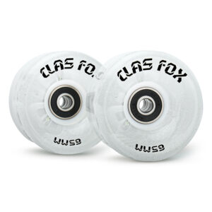 CLAS FOX Roller Skate Wheels Light up with Shining Dots and ABEC-9 Bearings Installed 65mm X 35mm 82A 8 PCS Outdoor or Indoor for Double Row Skating (Transparent)