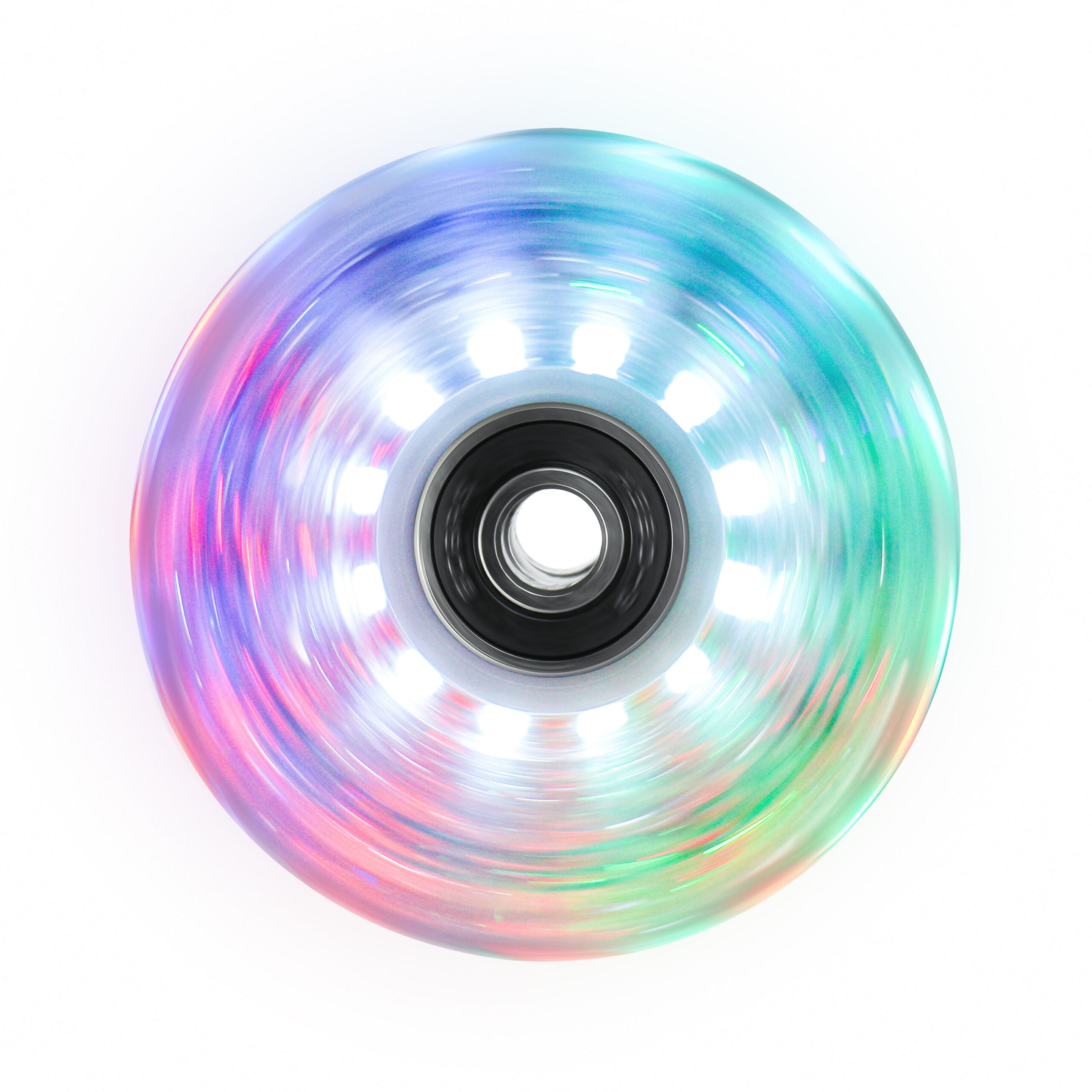 CLAS FOX Roller Skate Wheels Light up with Shining Dots and ABEC-9 Bearings Installed 65mm X 35mm 82A 8 PCS Outdoor or Indoor for Double Row Skating (Transparent) - Image 4