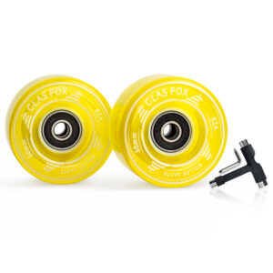 CLAS FOX Roller Skate Wheels Outdoor or Indoor 58mm32mm 82A Replacement Accessories Suitable for Outdoor or Indoor (Set of 8) (Yellow)
