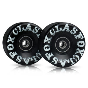 CLAS FOX Quad Roller Skate Wheels 8 Pack with Bearing Installed for Double Row Skating, Replacement Wheels Suitable for Outdoor or Indoor (Black)