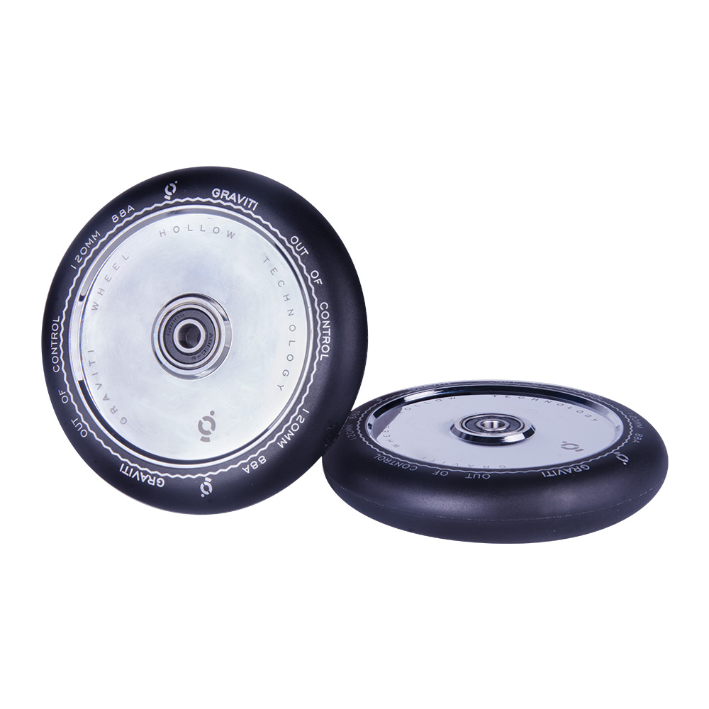 GRAVITI 1 Pair Pro Stunt Scooter Wheel 120mm Hollow wheels with ABEC 9 Bearings for MGP/Razor/Lucky/Envy/Vokul Scooter (Black-Silver) - Image 5