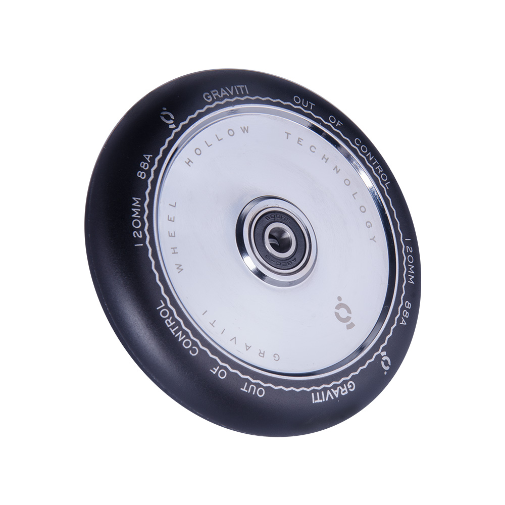 GRAVITI 1 Pair Pro Stunt Scooter Wheel 120mm Hollow wheels with ABEC 9 Bearings for MGP/Razor/Lucky/Envy/Vokul Scooter (Black-Silver) - Image 3