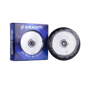GRAVITI 1 Pair Pro Stunt Scooter Wheel 120mm Hollow wheels with ABEC 9 Bearings for MGP/Razor/Lucky/Envy/Vokul Scooter (Black-Silver)